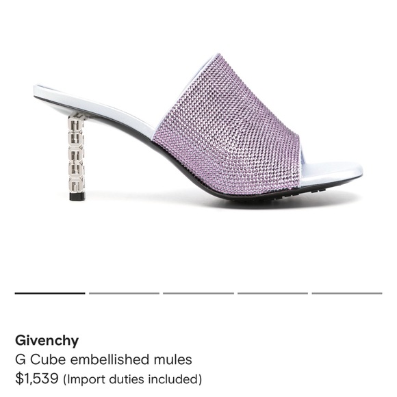 100% Aunthentic Givenchy G Cube Crystal Mules - 39 - Picture 1 of 10